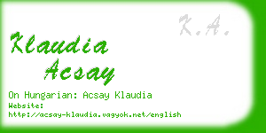 klaudia acsay business card